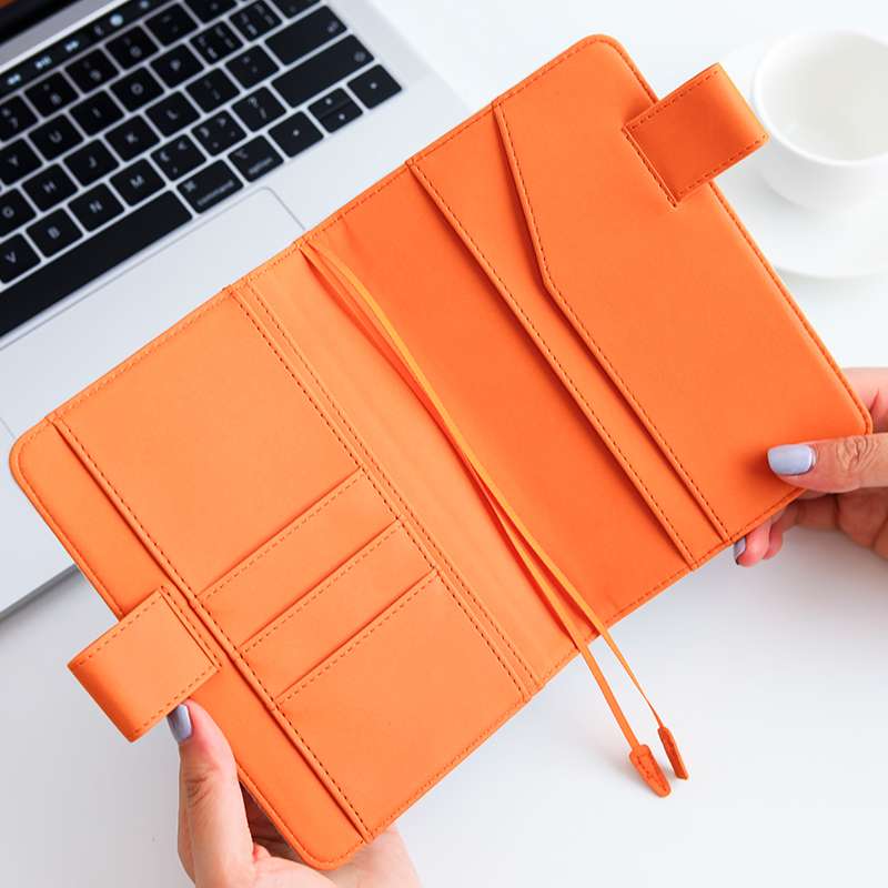 マルチカラー革製ブックカバー